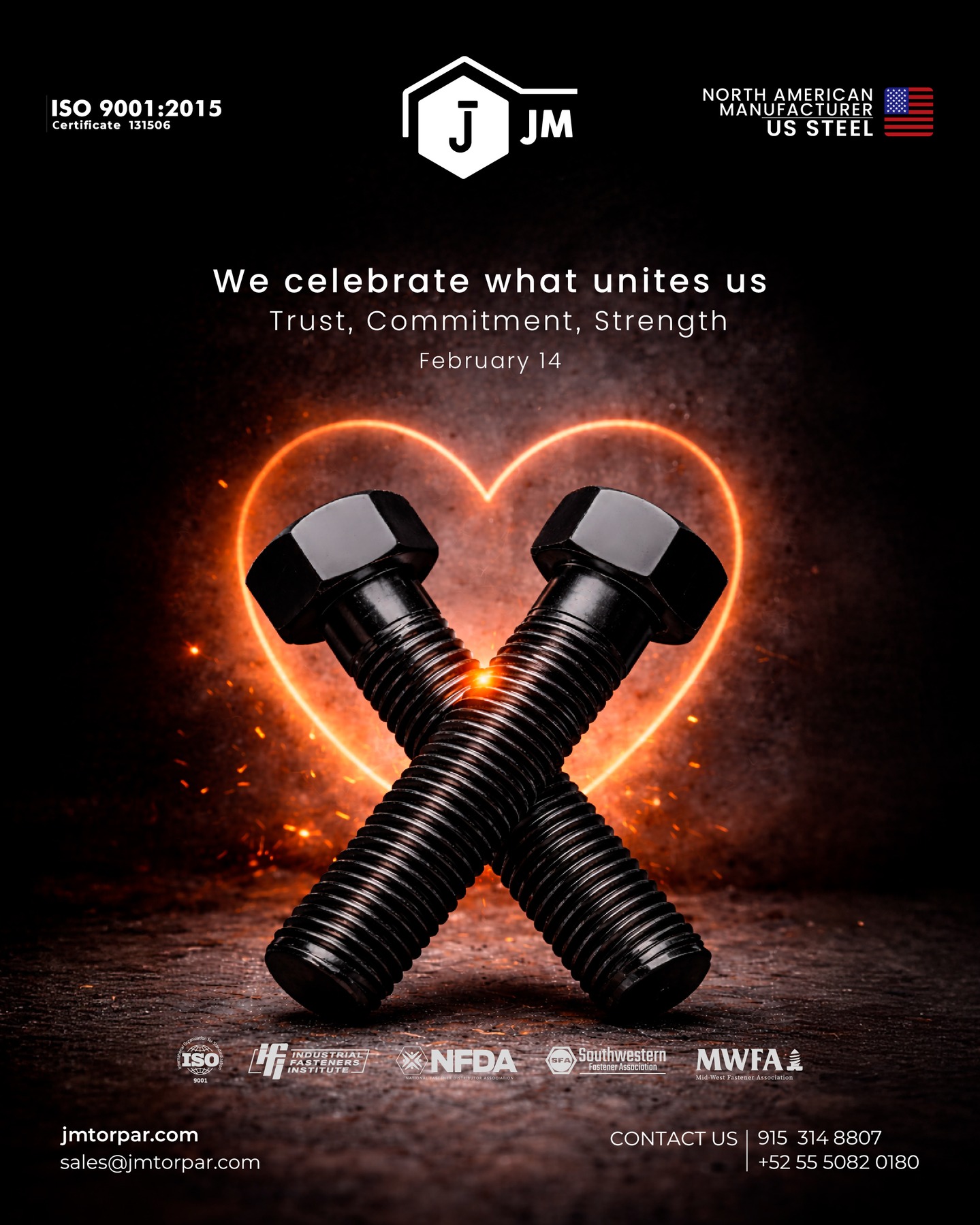 In the industrial world, trust isn’t improvised it’s built through consistency, quality, and commitment. This February 14, we celebrate the lasting relationships that allow us to continue forging strong and reliable solutions.

📩 Contact us today!
🌐 jmtorpar.com
📧 sales@jmtorpar.com

#Trust #Commitment #Quality #ForgingStrongConnections #IndustrialStrength #Jm #JmTorPar