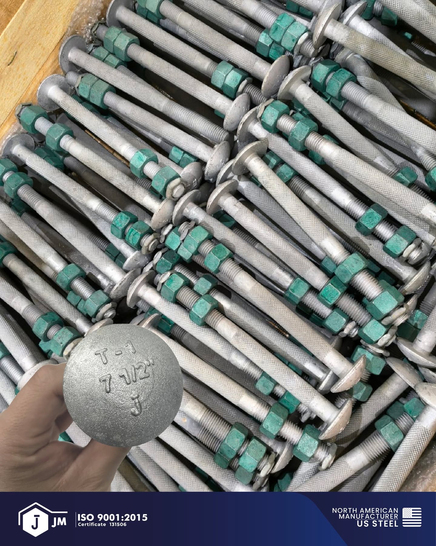 Step Bolt 3/4" x 7 1/2" UNC - 2A, A-394 Type 1
Hot-forged manufacturing capabilities from 5/8" to 3" (M16 – M72)
Length up to 48" (1,200 mm)
Quality in Special Fasteners

#Fasteners #SpecialFasteners #HotForging #Manufacturing #Industrial #BoltingSolutions #HeavyDuty #Engineering #Quality #MadeToLast