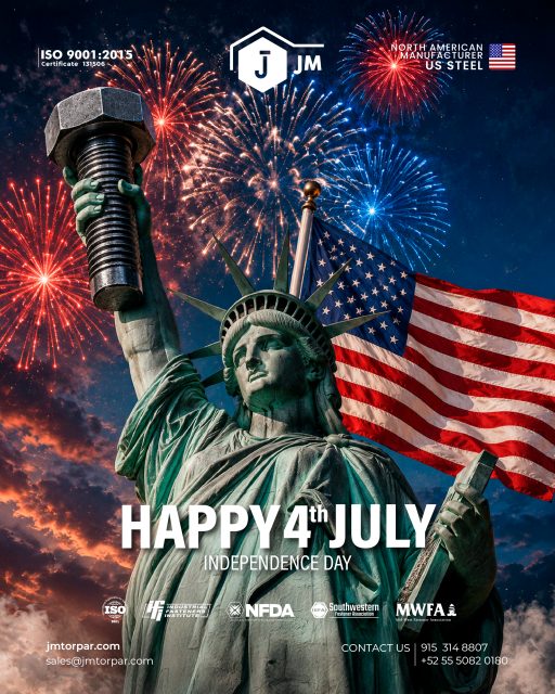 Happy 4th of July! 🇺🇸
Celebrating 250 years of American Independence.
Today we honor the values of freedom, resilience, and innovation that have shaped the nation for two and a half centuries.
From all of us at JM, we wish our customers, partners, and friends a safe and memorable Independence Day.
#America250 #FourthOfJuly #IndependenceDay #MadeInUSA #USSteel #Manufacturing #Fasteners