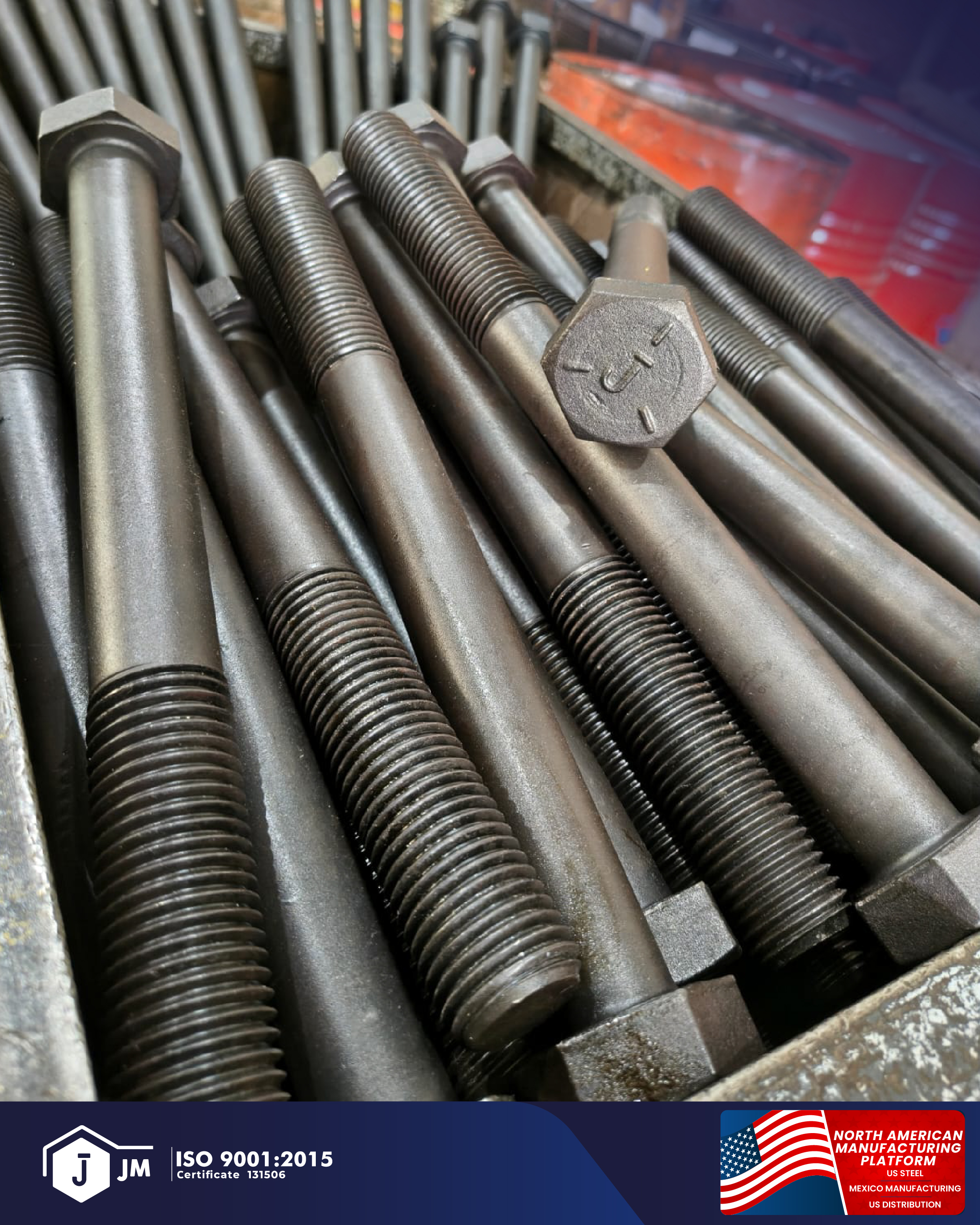 Built for demanding applications. At JM, we manufacture bolts from 1/2" to 3" in diameter and lengths up to 48", delivering the strength and precision your projects require.

#JMBolts #IndustrialBolts #CustomBolts #LongBolts #IndustrialFasteners #HeavyDutyFasteners
