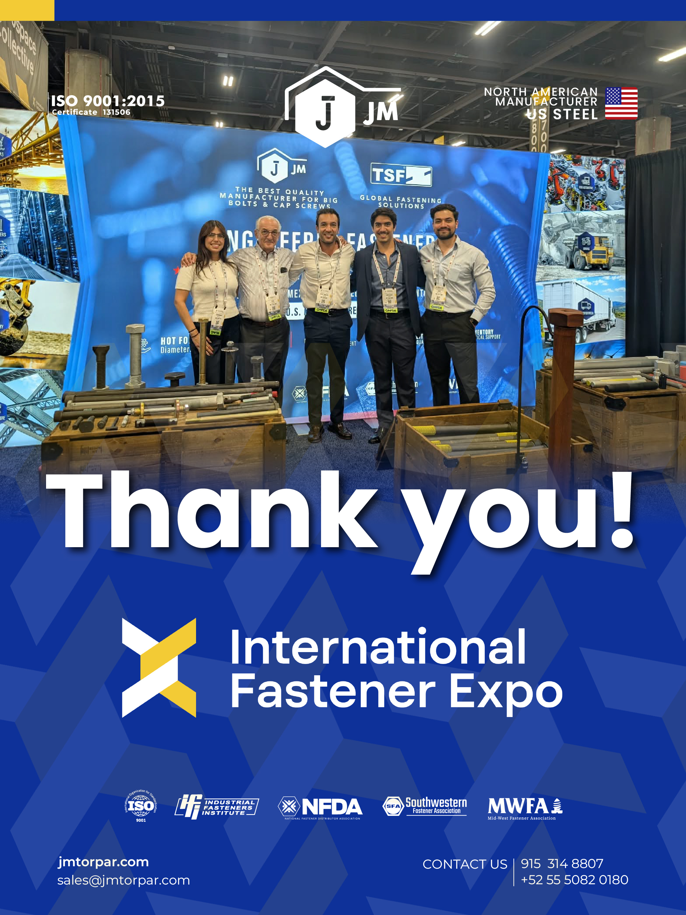 Thank you, @intfastenerexpo Fastener Expo 2026! 
Great connections, new opportunities, and a shared passion for the fastener industry.
See you next year!

#JMTorPar #IFE2026 #InternationalFastenerExpo #HotForging #SpecialFasteners #FastenerIndustry #NorthAmericanManufacturing