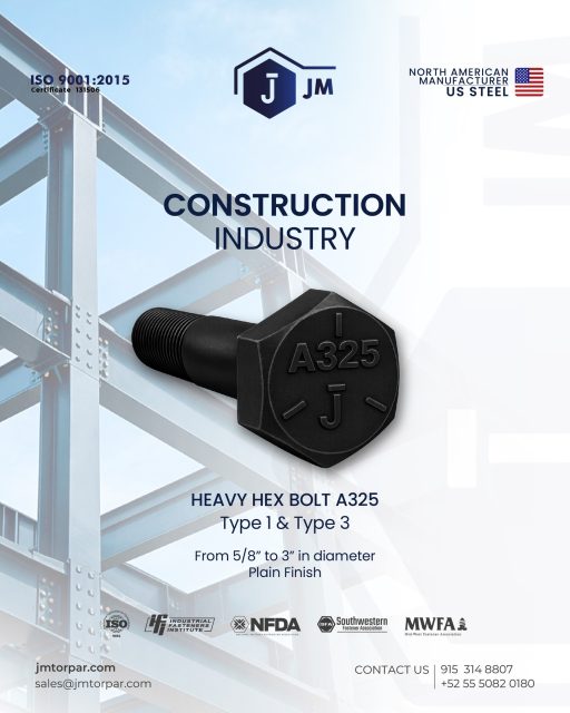 Strength that builds 🔩🏗️
Heavy Hex Bolt A325 for the construction industry.
Certified quality. Proven performance.

#ConstructionIndustry #StructuralSteel #A325 #HeavyHexBolt #IndustrialFasteners #SteelConnections #ISO9001 #QualityYouCanTrust #BuiltToPerform